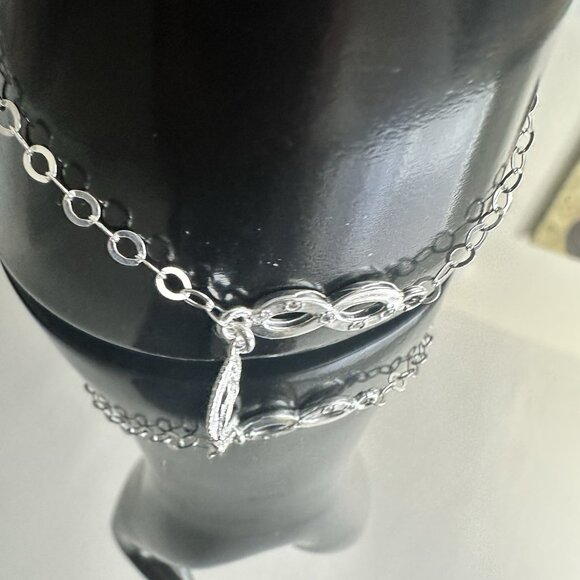 Sterling Silver 925 7.5” Bracelet Infinite & Virgin Mary Christian Religious - Picture 9 of 10